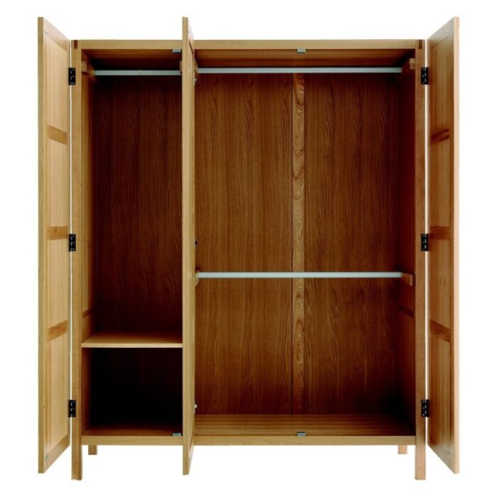 Buy Teak 3 Door Wardrobe With Full Length Mirror Online | TeakLab 5