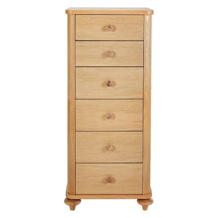 Buy Teak 6 Drawer Tall Chest With Turned Feet Online | TeakLab 3