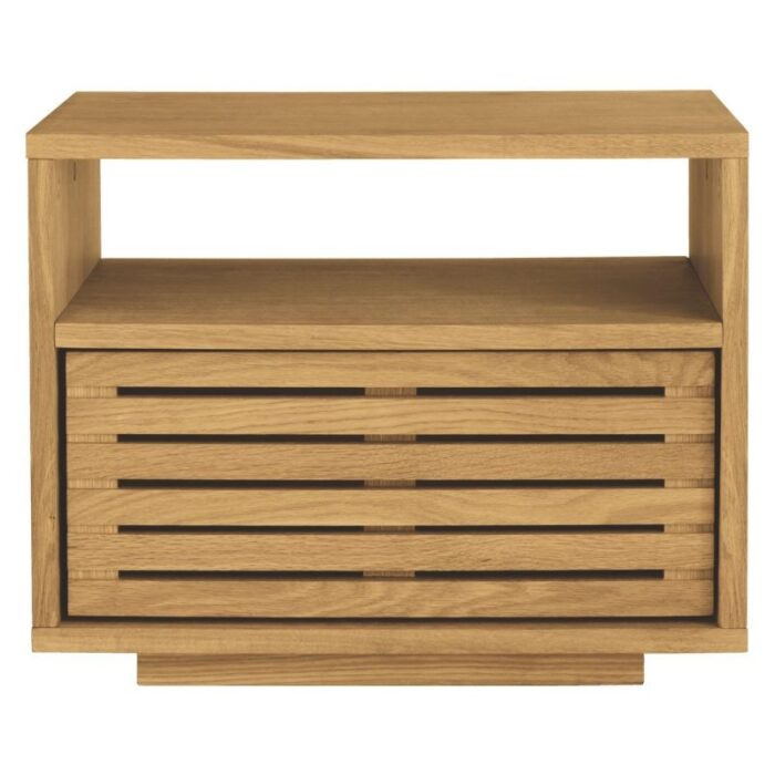 Buy Teak 1 Drawer Bedside Table With Shelf Online | TeakLab 2