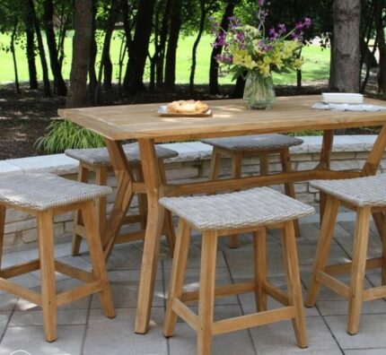 Buy Teak Wood Outdoor Counter Height Dining Table Online | TeakLab 1