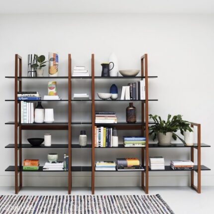 Buy Teak Extra-Wide 5 Shelf Bookcase Online | TeakLab 1