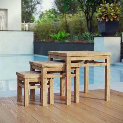 Buy Outdoor Teak Nesting Table Online | TeakLab