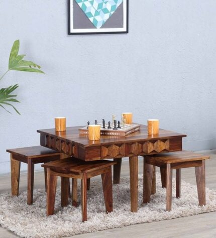 Buy Teak Wood Coffee Table Set Online | TeakLab