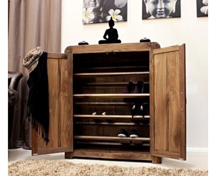 Buy Solid Teak Large Shoe Cupboard Online | TeakLab 1