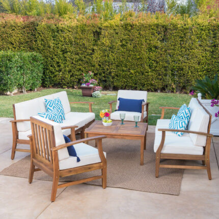 Buy Outdoor Teak Wood 9-piece Sofa Set Online | TeakLab