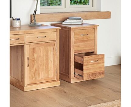 Buy Solid Teak 2 Drawer Filing Cabinet Online | TeakLab 1