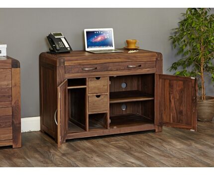 Buy Teak Hidden Home Office Desk Online | TeakLab 1