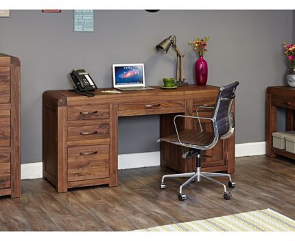 Buy Teak Twin Pedestal Desk Online | TeakLab