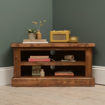 Buy Wooden Corner TV Stand Online | TeakLab 1