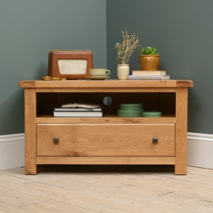 Buy Teak Wood Corner TV Stand Online | TeakLab