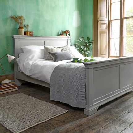 Buy Teak Wood Grey Bed Online | TeakLab