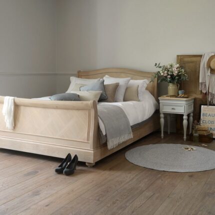 Buy Teak Wood Sleigh Bed Online | TeakLab 1