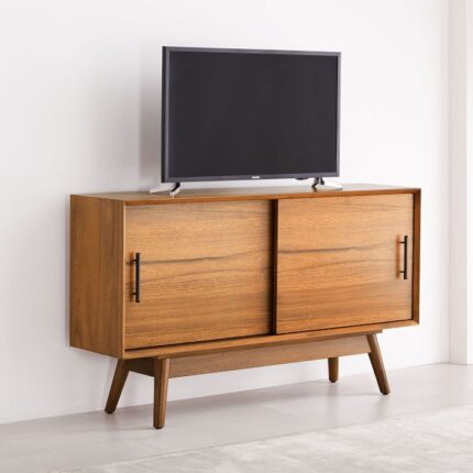 Buy Teak Wood Mid-Century Narrow Media Console Online | TeakLab