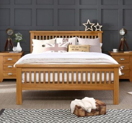 Buy Solid Teak Wood Slatted Double Size Bed Online | TeakLab 1