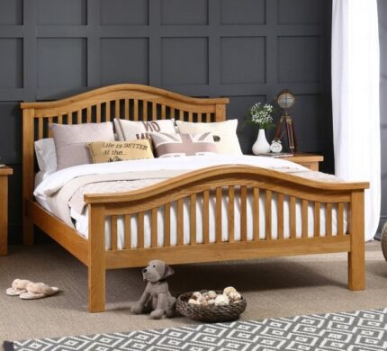 Buy Solid Teak Wood Arch Rail Double Bed Online | TeakLab