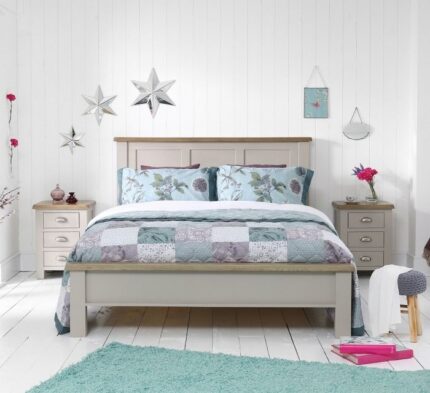 Buy Teaklab Grey Painted Double Bed Online | TeakLab 1