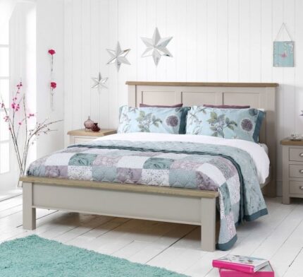 Buy Teaklab Grey Painted Double Bed Online | TeakLab