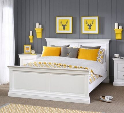 Buy Teaklab White Painted Double Bed Online | TeakLab