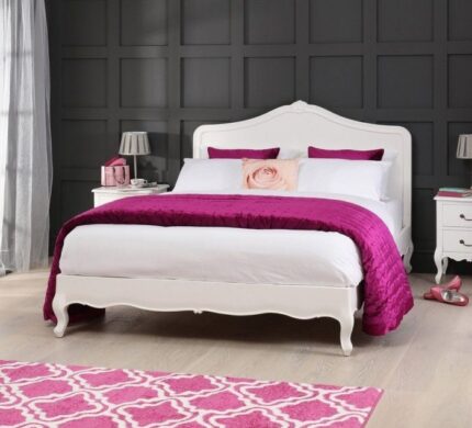 Buy Teaklab White Painted Double Bed Online | TeakLab 1