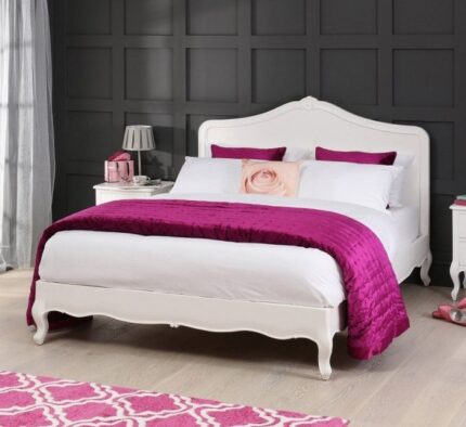 Buy Teaklab White Painted Double Bed Online | TeakLab