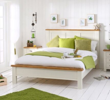 Buy Teaklab Cream Painted Chunky King Size Bed Online | TeakLab