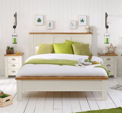 Buy Teaklab Cream Painted Chunky King Size Bed Online | TeakLab 1