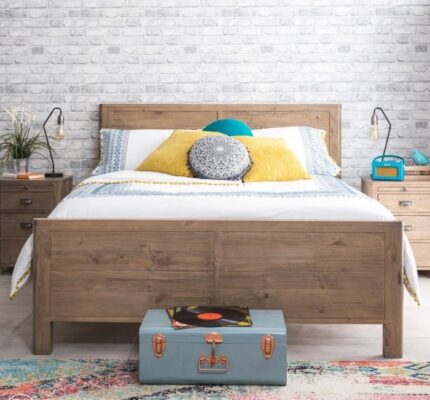 Buy Solid Teak Wood Double Panel Bed Online | TeakLab 1