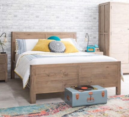 Buy Solid Teak Wood Double Panel Bed Online | TeakLab