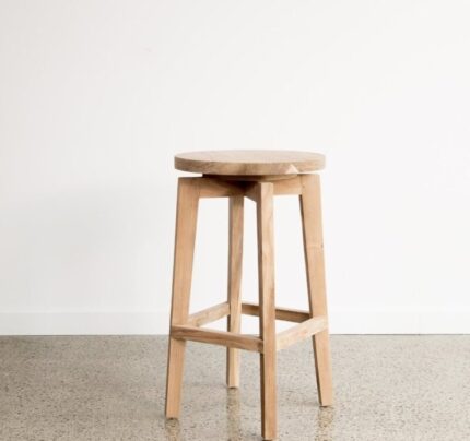 Buy Round Wooden Bar Stool Online | TeakLab 1