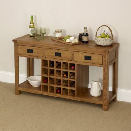 Buy Teak Wood Buffet Sideboard with Wine Rack Online | TeakLab 1