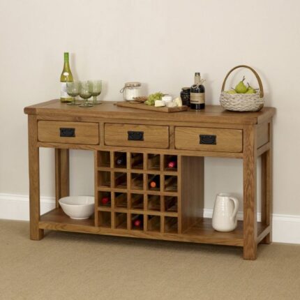 Buy Teak Wood Buffet Sideboard with Wine Rack Online | TeakLab