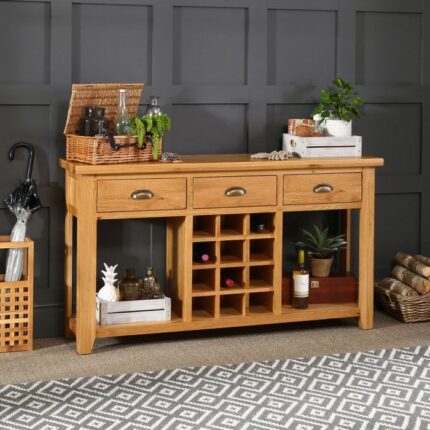 Buy Teak Wood Buffet Sideboard with Wine Rack Online | TeakLab