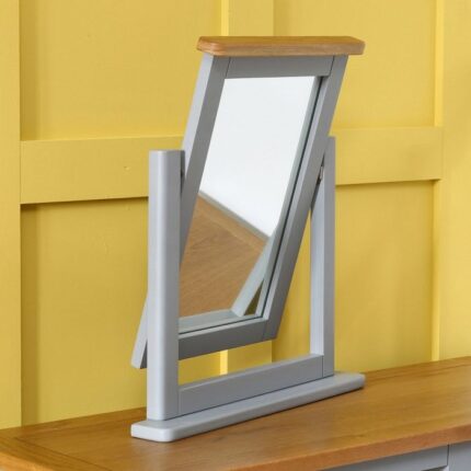 Buy Teak Wood Grey Painted Vanity Dressing Table Mirror Online | TeakLab 1