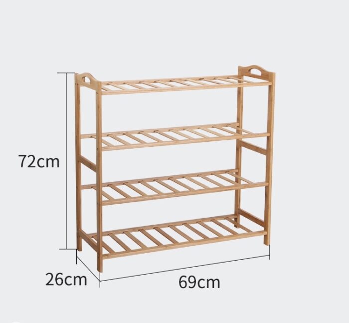 Buy 4 Shelf Teak Wood Shoe Rack Online | TeakLab 3