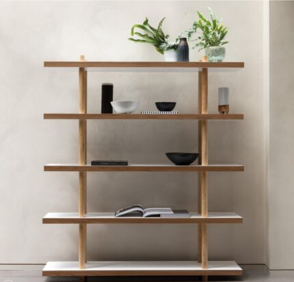 Buy Teak Wide Bookcase Online | TeakLab