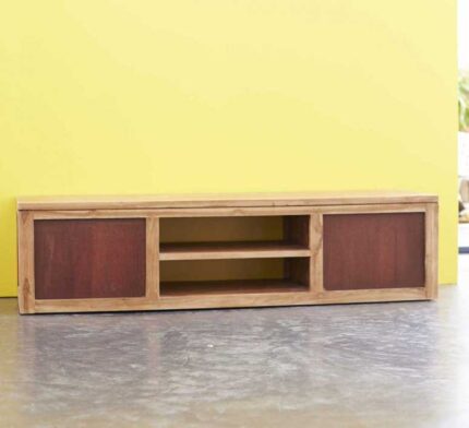 Buy Hinged Door Teak TV Stand Online | TeakLab 1