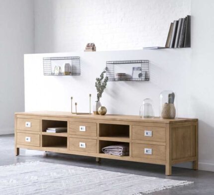 Buy Large Natural Teak Multimedia Unit/ Sideboard Online | TeakLab