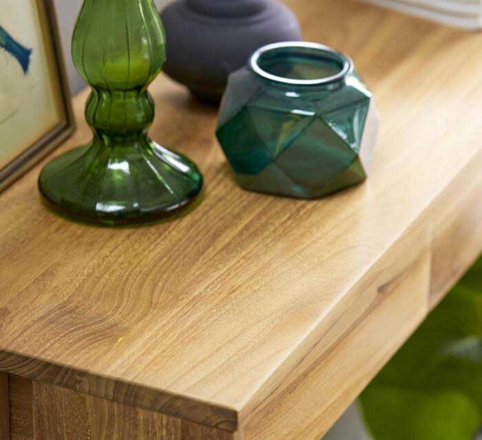 Buy Natural Solid Teak Console Table with 1 Drawer Online | TeakLab 3