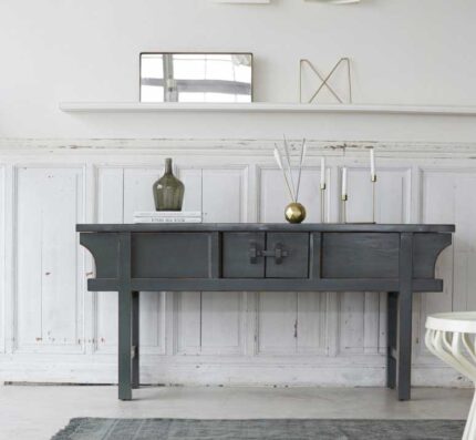 Buy Console Table with 2 Sliding side Cupboard doors Online | TeakLab