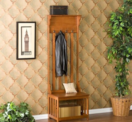 Buy Hall Tree Entry Bench with Coat Rack Online | TeakLab
