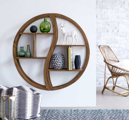 Buy Ying-Yang Inspired Bookcase Display Shelve Online | TeakLab