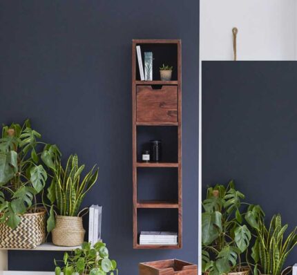 Buy The Wall-Mounted Teak Shelf Unit / Book Shelf Online | TeakLab 1