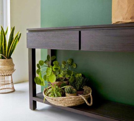 Buy Console Table 76″ with 2 Storage Drawers Online | TeakLab 1