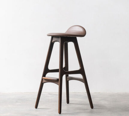 Buy Vintage Bar Stool In Solid Dark Stained Teak Online | TeakLab 1