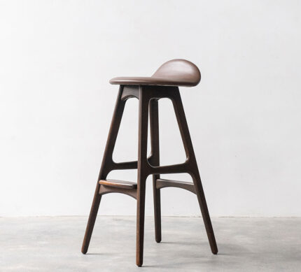 Buy Vintage Bar Stool In Solid Dark Stained Teak Online | TeakLab