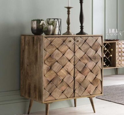 Buy Teak Wood Textural Cabinet Online | TeakLab 1