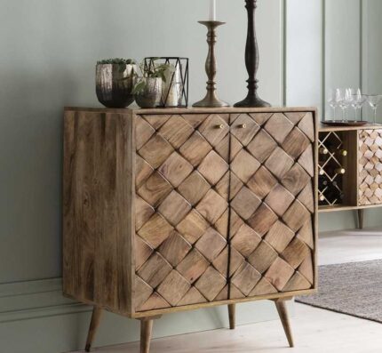 Buy Teak Wood Textural Cabinet Online | TeakLab