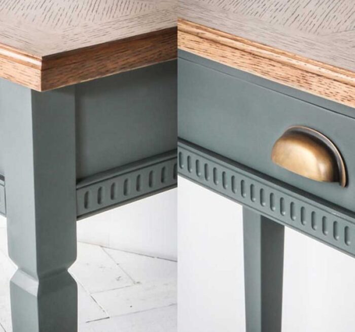 Buy Teak Console Table in Myrtle Green Color Online | TeakLab 4