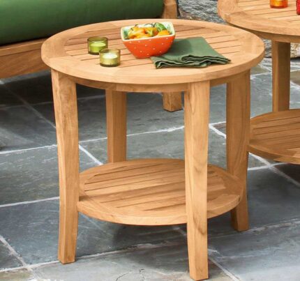 Buy Teak Wood Outdoor Round Side Table Online | TeakLab