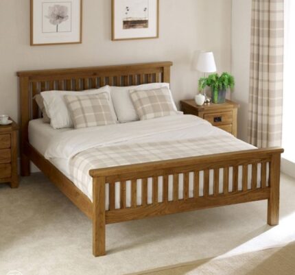 Buy Rustic Solid Teak Wood Double Bed Online | TeakLab